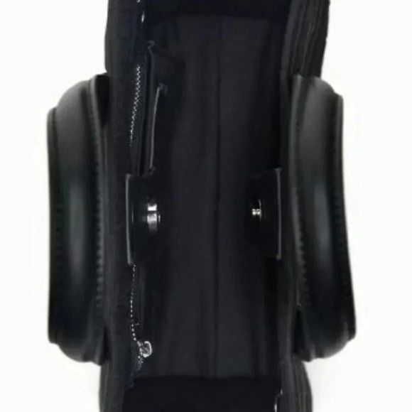 Zara | Black Mock Croc Mini Tote Bag/Faux Leather  and Fabric Satchel - Picture 7 of 15